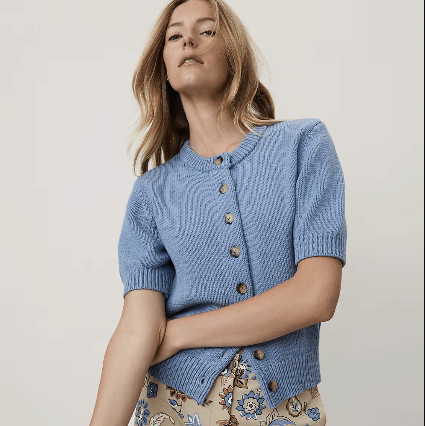 ann taylor weekend short sleeve cardigan