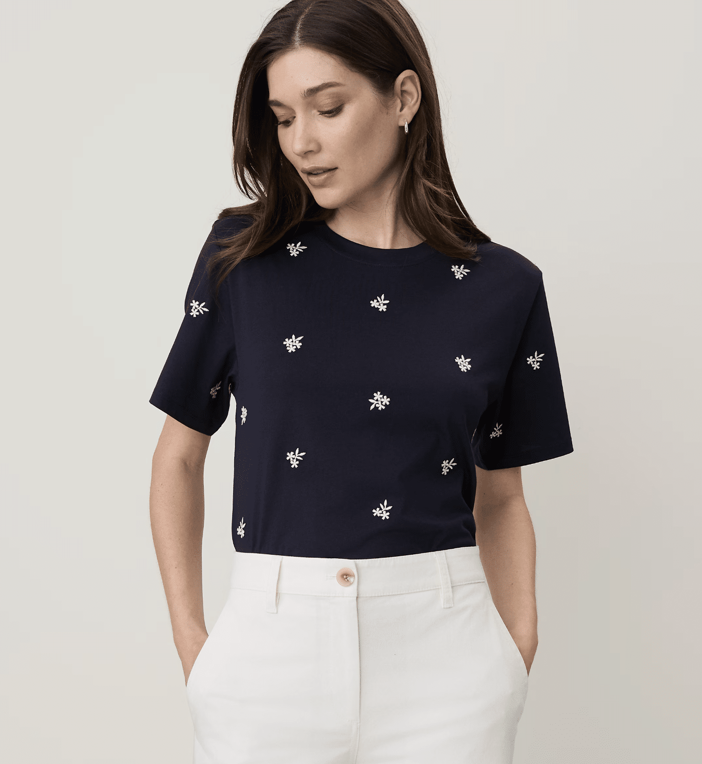 ann taylor embroidered tee