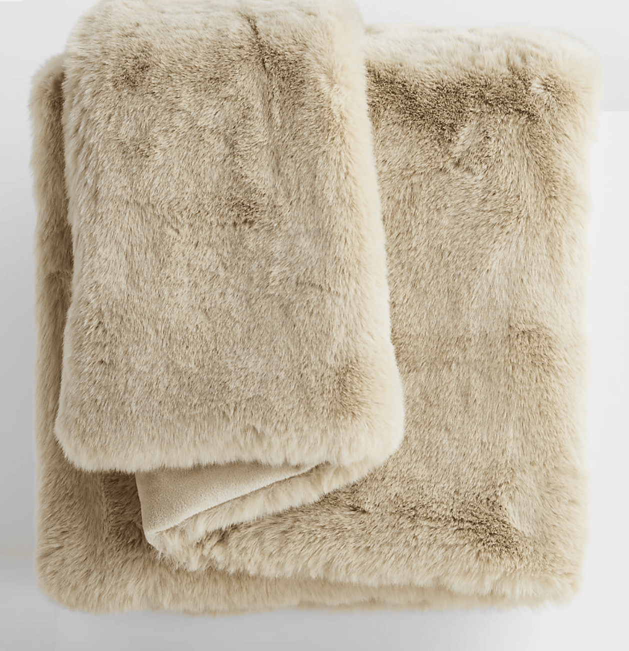 Ginger Beige Faux Fur Throw Blanket