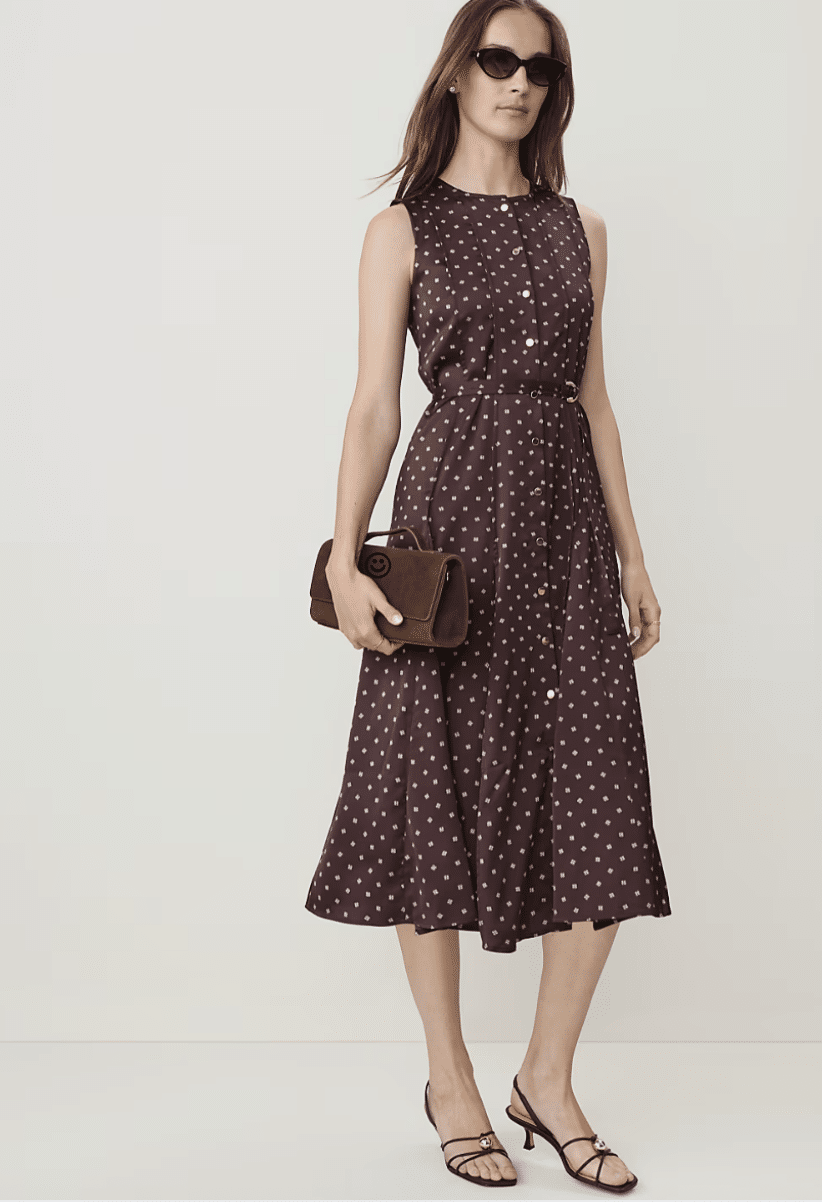 Geo Print Flare Midi Dress from Ann Taylor