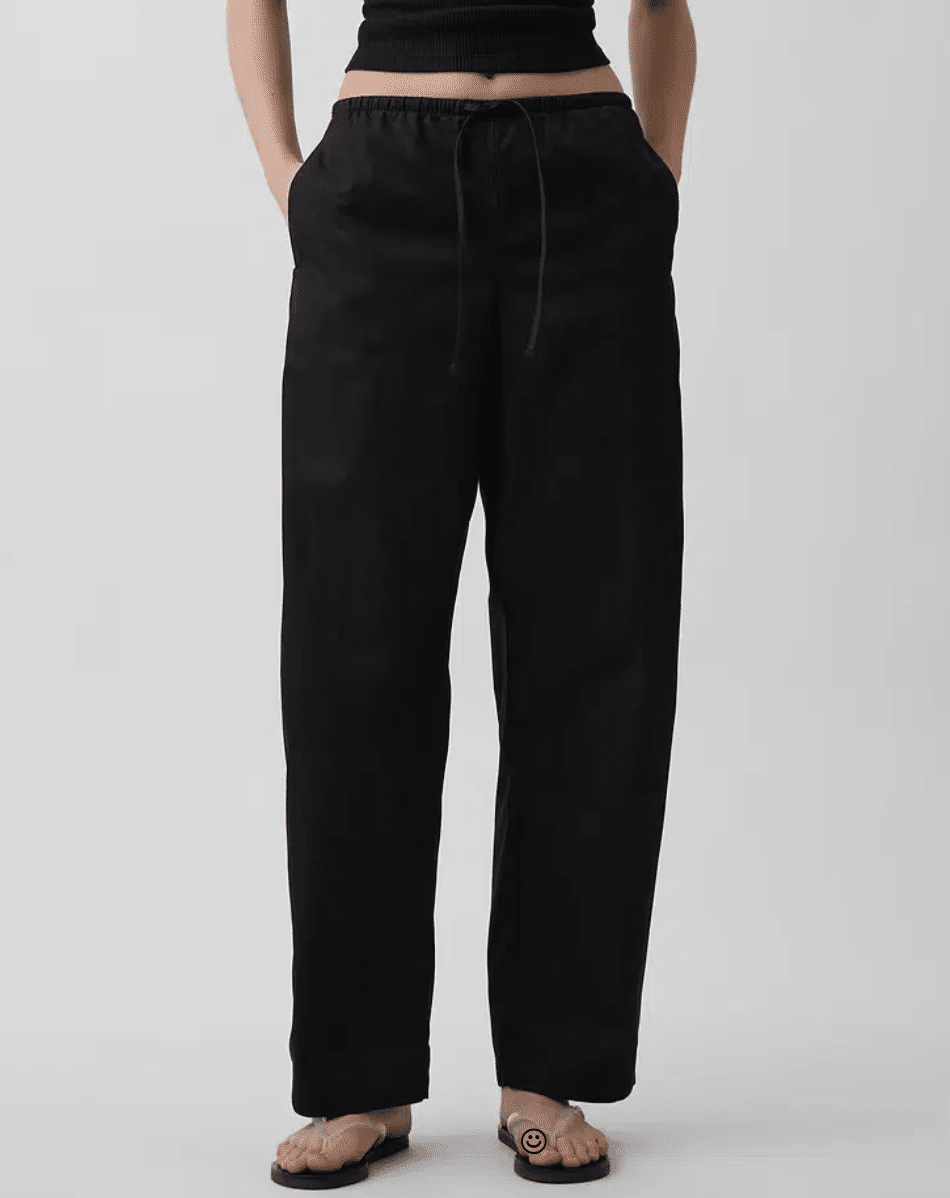 black poplin barrel pants from gap