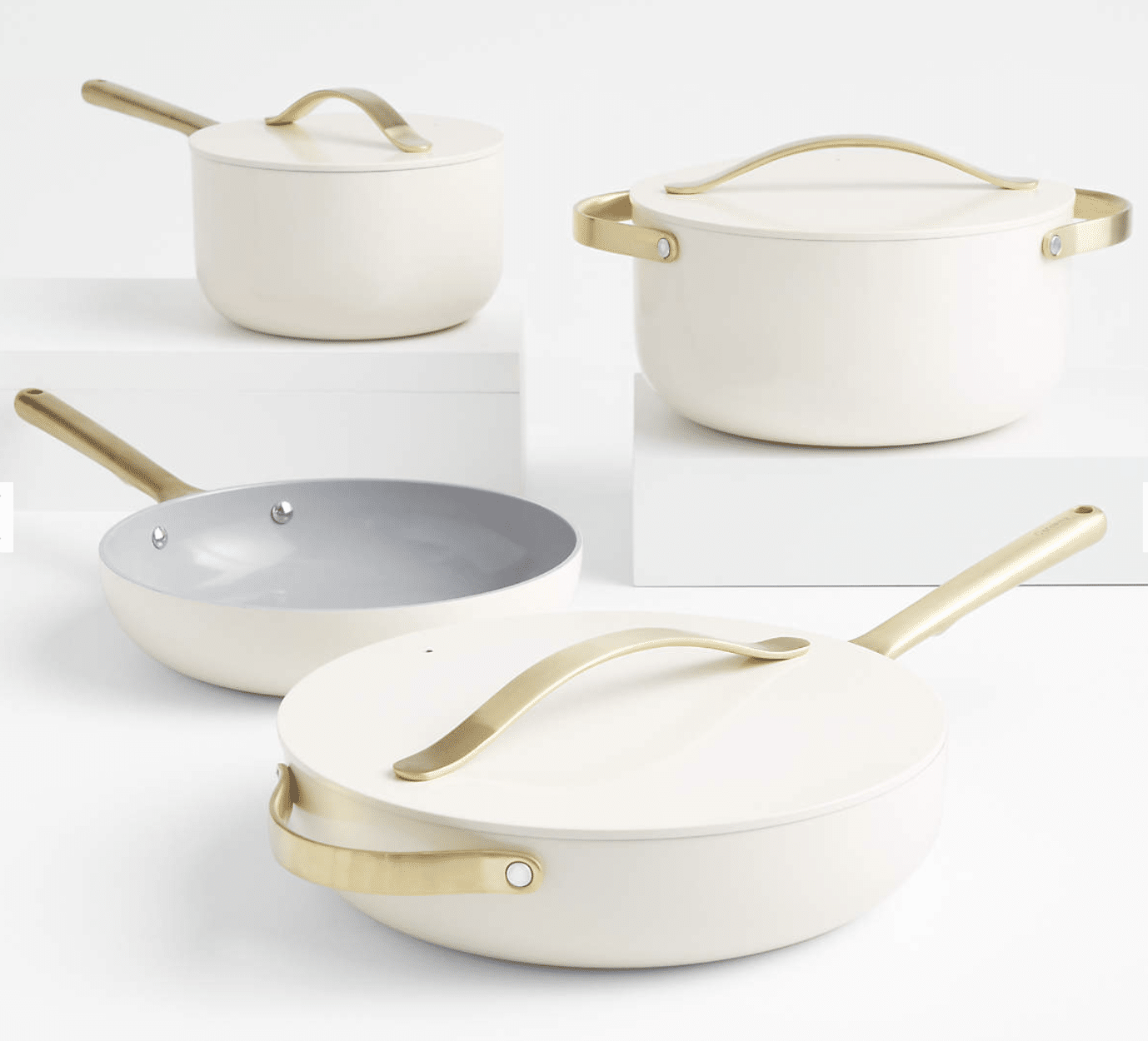 caraway ceramic non-stock cookware set
