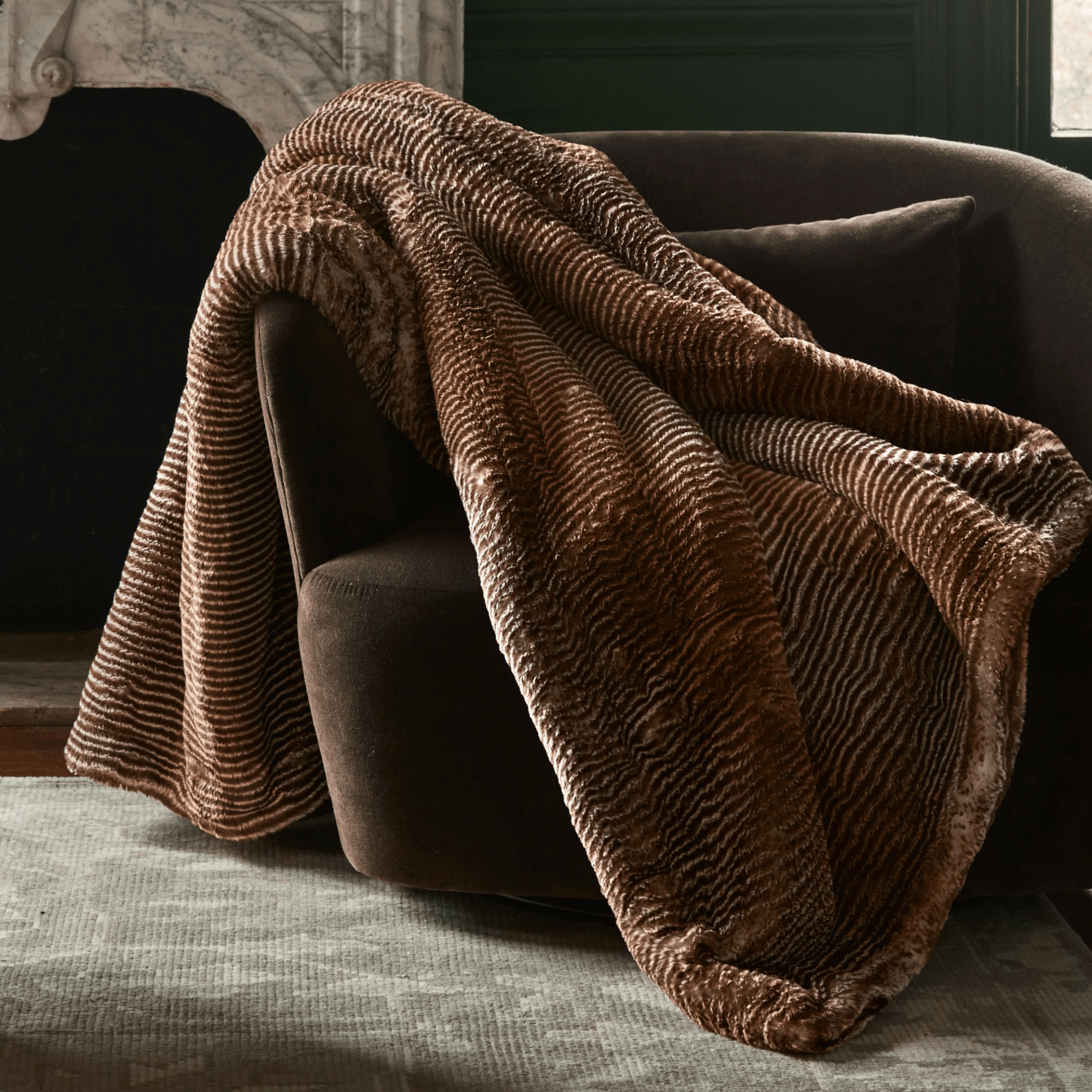 Williams Sonoma Faux Fur Oversized Throw