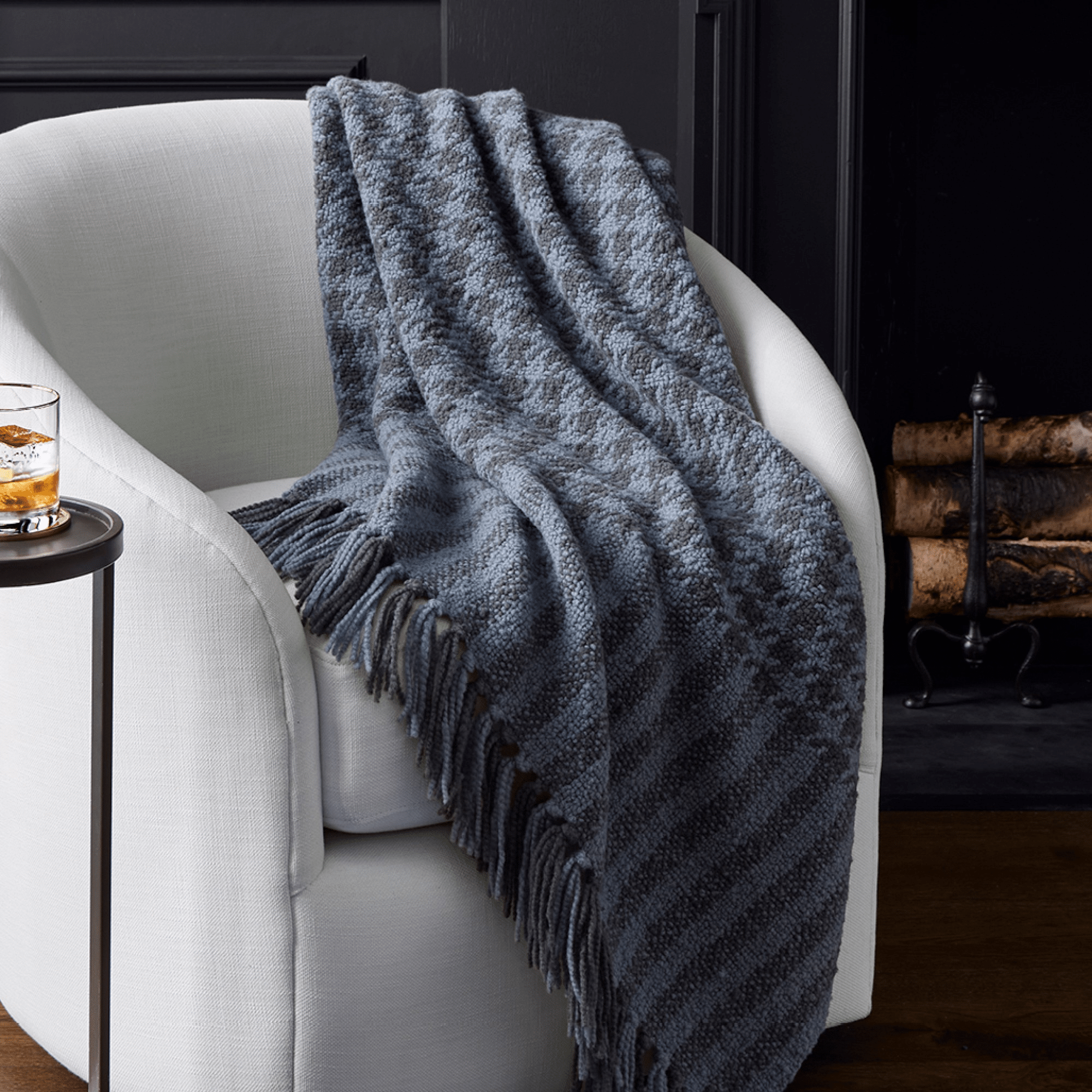 Williams Sonoma Houndstooth Wool Throw