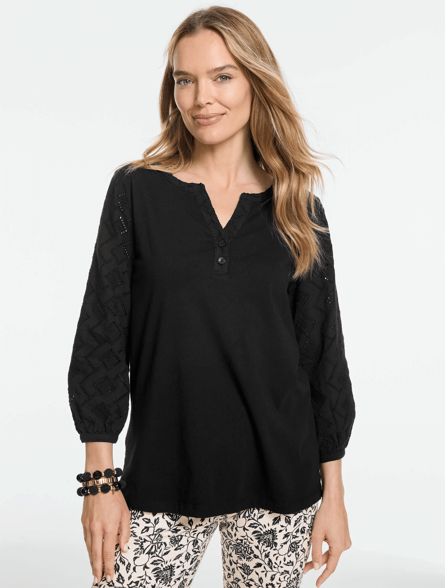 Talbots mixed media tunic