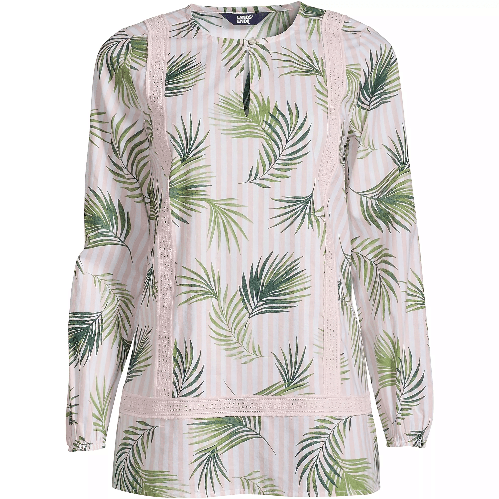 lands end cotton split neck tunic