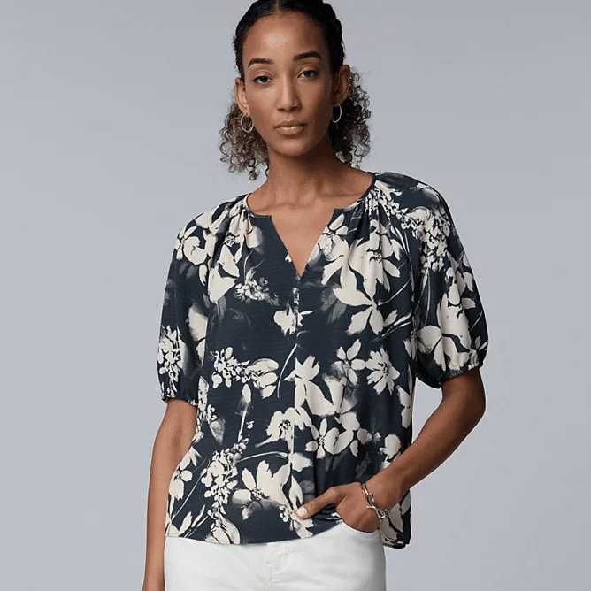 simply vera vera wang shirred blouse