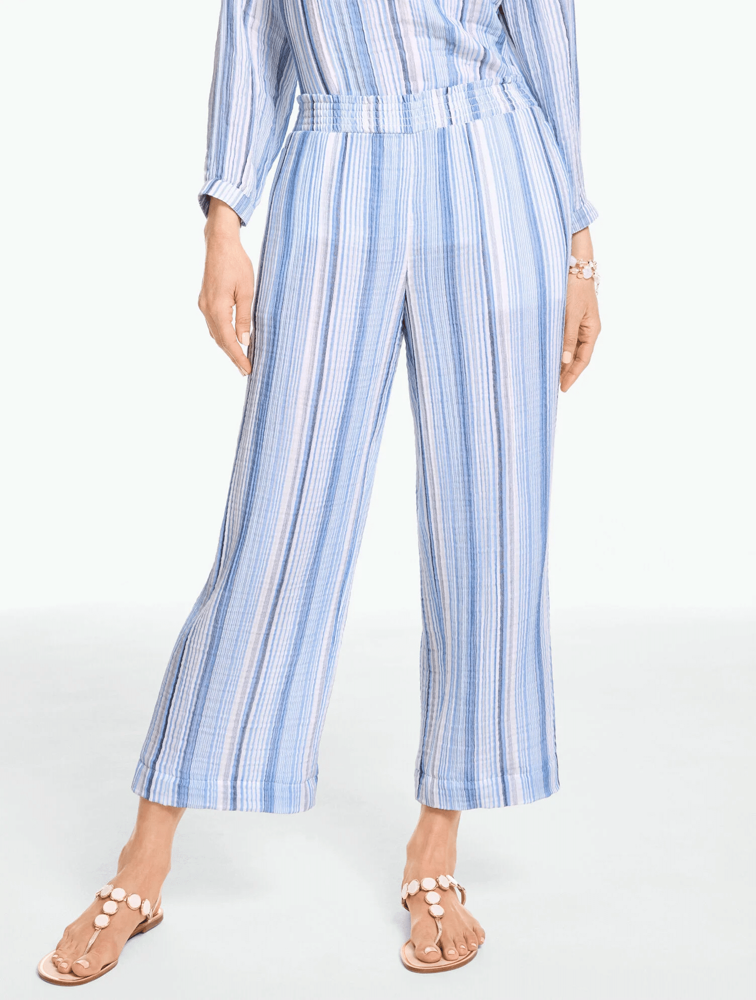 Talbots Cotton Gauze Straight Crop Pull-On Pants