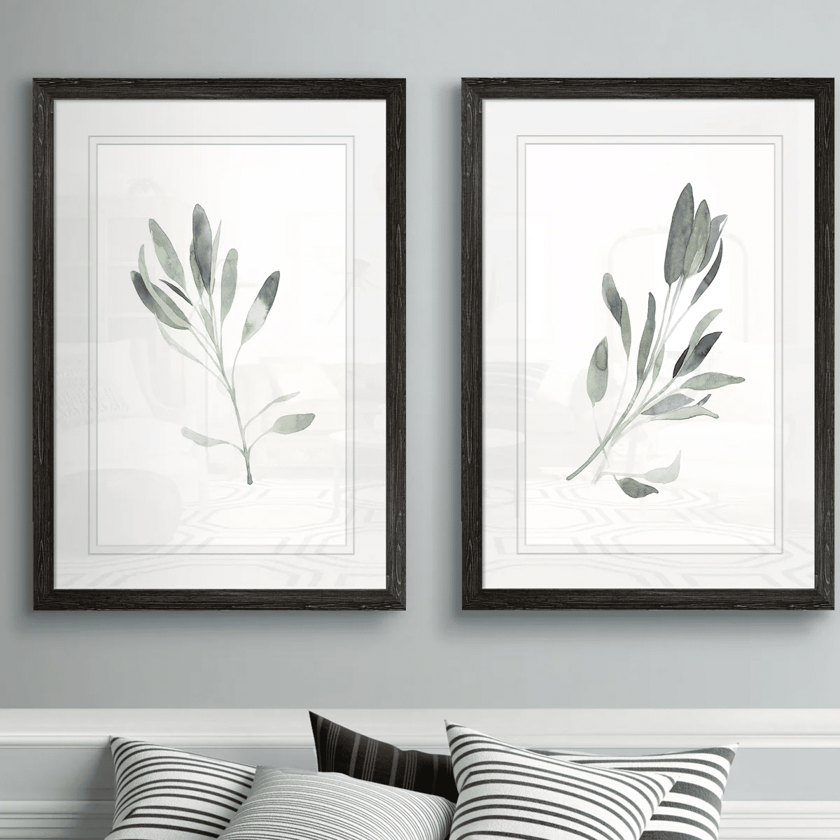 Simple Sage - 2 Piece Picture Frame Painting Print Set