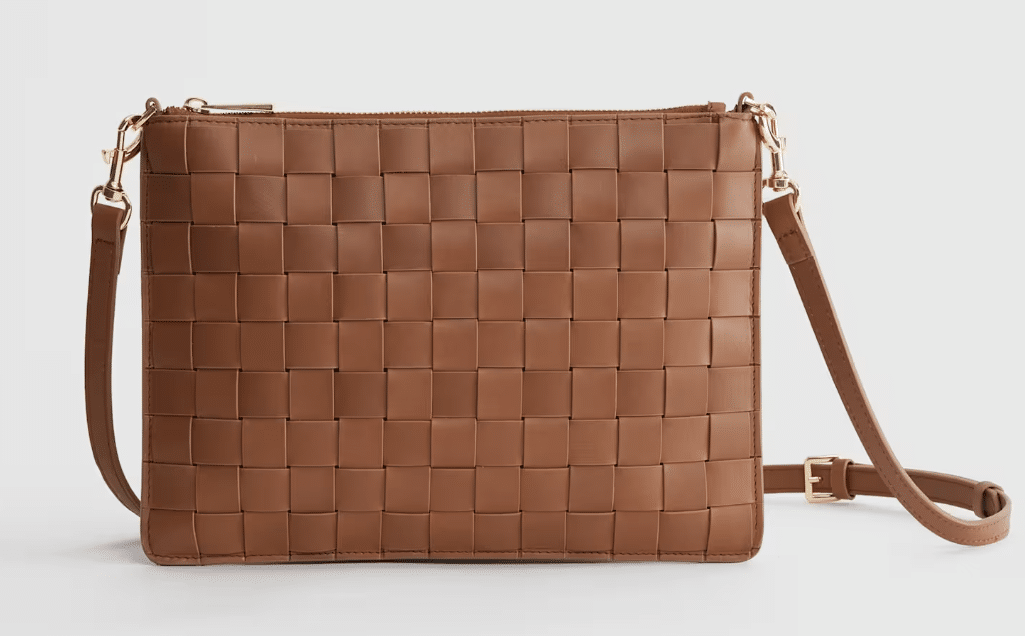 Quince Italian Leather Handwoven Clutch great to wear to fall festival