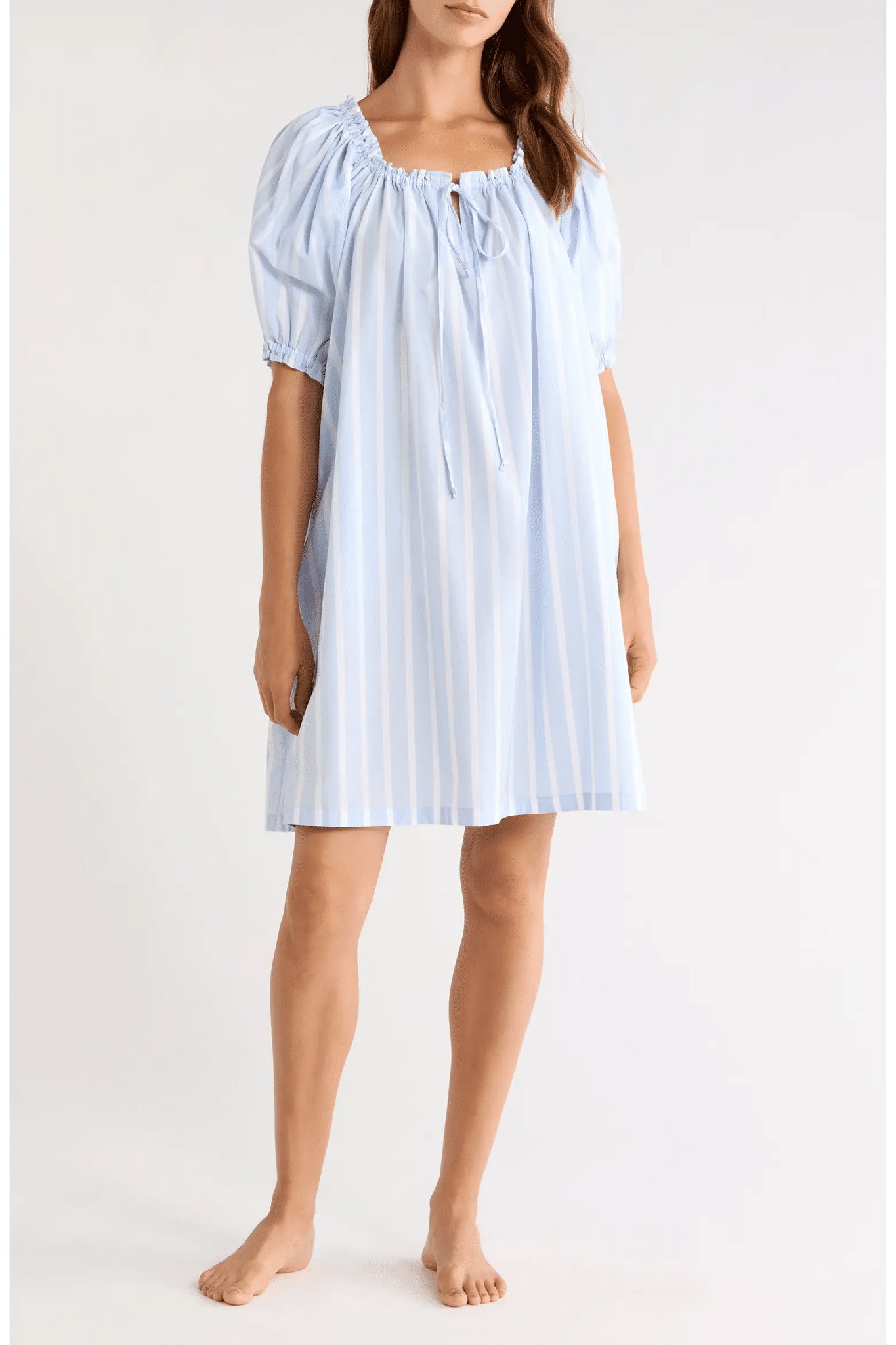 Tie-Front Cotton Nightgown