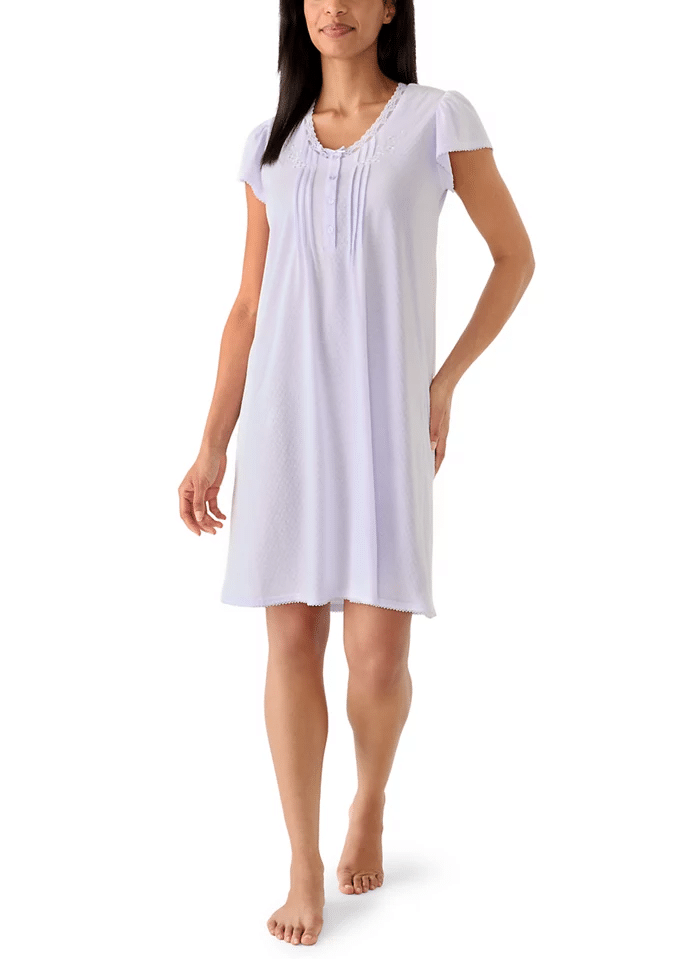 Miss Elaine Knit Flutter Sleeve Nightgown
