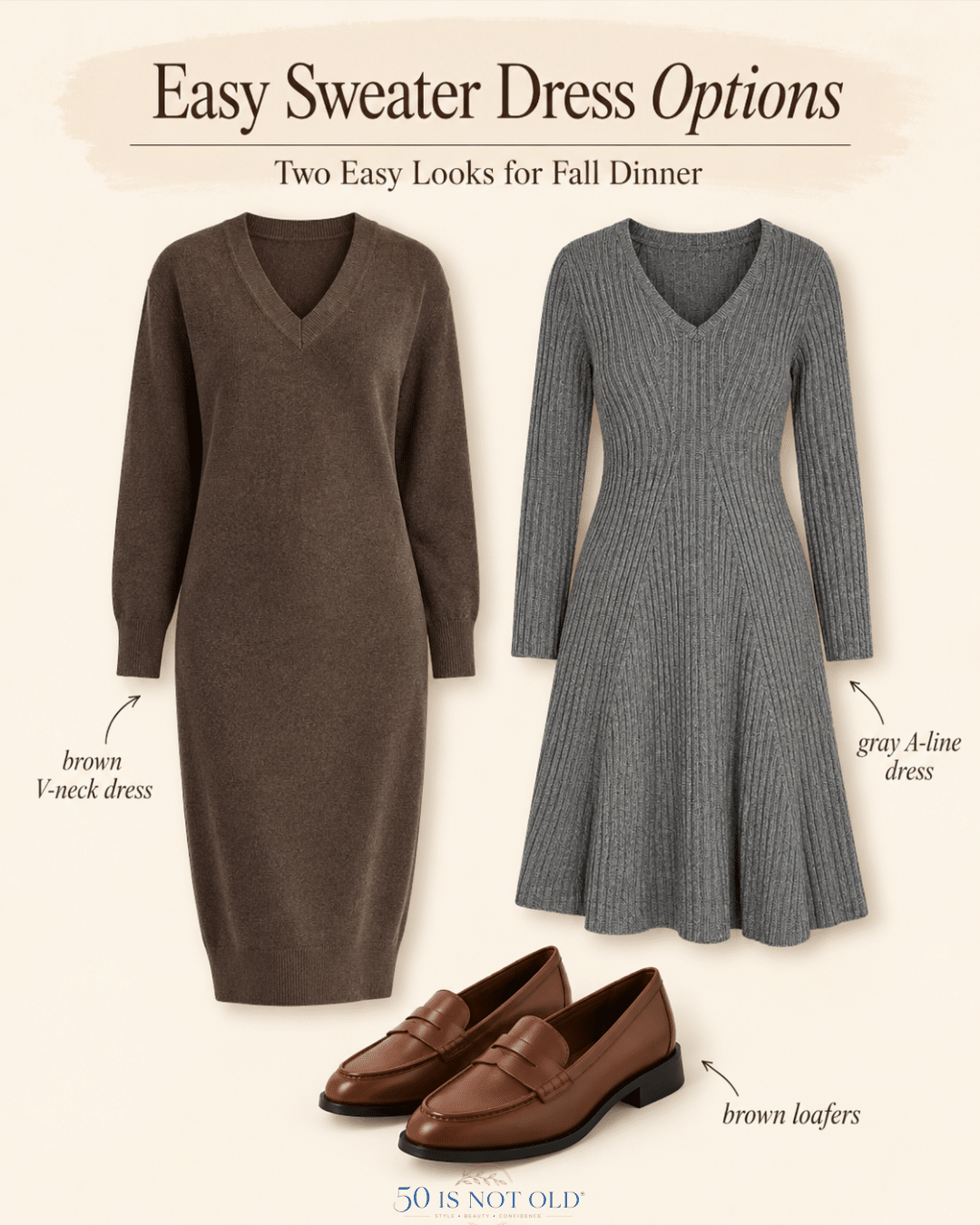 Sweater Dresses for fall dinner outfits